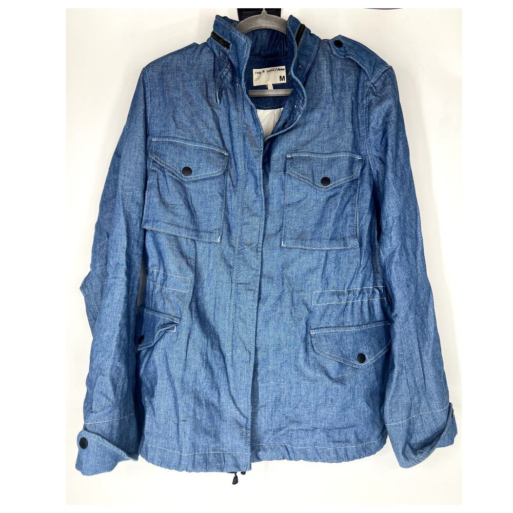 Rag & Bone Chambray Denim Utility Style Jacket M - image 5